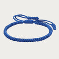 Dark blue braided silk rope bracelet handmade with Brazilian summer inspiration.