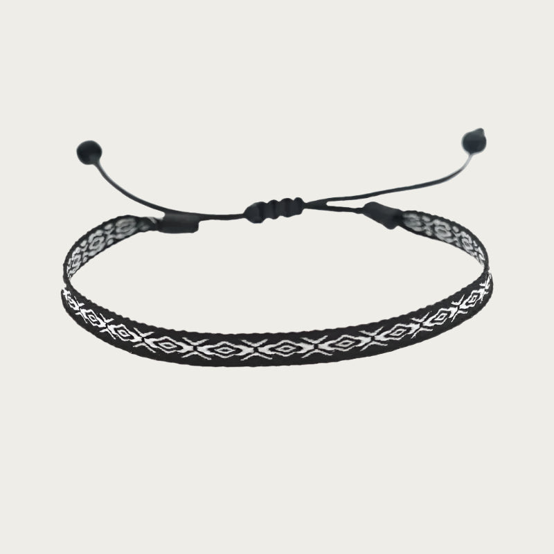 Blue woven bracelet with adjustable closure inspired by Brazilian summer style.